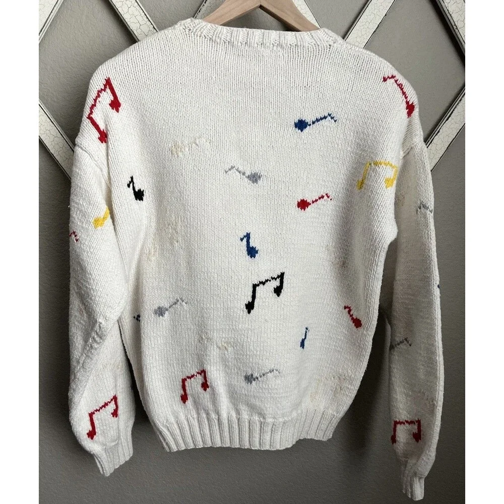 Peter Elliot Women's M? Musician Musical Notes Cotton Sweater *READ* - Picture 9 of 13
